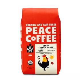 Pcf00045 Peace Coffee Organic Fair Trade French Roast Ground - Decaf 12oz