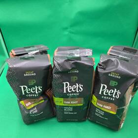 998168 Peet S Decaf Peets Coffee House Dark Roast Ground 10.5 Oz. - Read Description 6bags