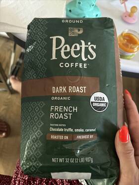 1471986 Peets New Dark Roast Organic Ground Coffee French 32 Ounce 2h2