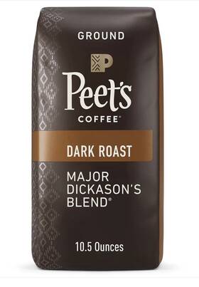 514538 Peets Decaf Major Dickasons Ground Coffee 6/10.5 Oz