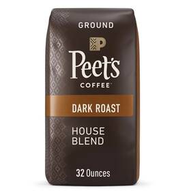 Peets 785357022010 Coffee House Blend Dark Roast Ground 32oz Bag June/2026