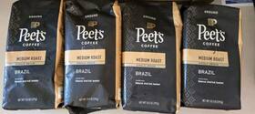 Peets 785357022454 4x Coffee Ground Single Origin Brazil 10.5 Oz Best By 7/19 8/23 9/14/24