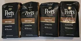 Peets 785357022461 4 Bags Of Sumatra Ground Dark Roast Coffee 10.5 Oz Freshest By 9/17/2024