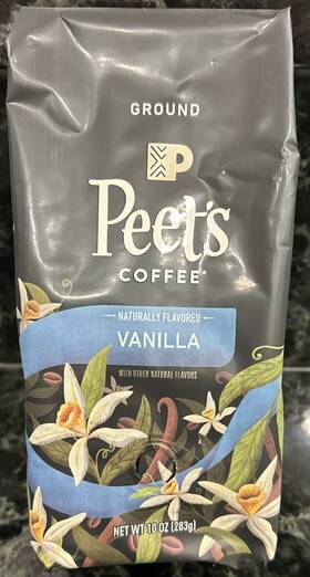 Peets 785357026285 1 Bag Vanilla Ground Coffee 10 Oz. Exp 4/12/25