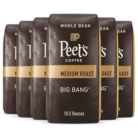 Peets Coffee 445004612683 Medium Roast Whole Bean - Big Bang 63 Ounces 6 Bags Of 10