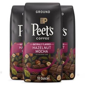 Peets Coffee 445020013082 Hazelnut Mocha Light Roast Ground - 30 Ounces 3 Bags Of 1