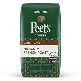 Peets Coffee 735415500608 Organic Ground French Roast 32 Oz