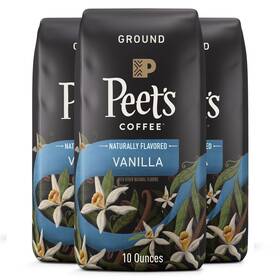 Peets Coffee 785357026315 Flavored Vanilla Ground 30 Ounces Three Bags Of 10 Oz Li