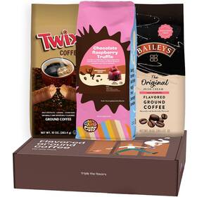 Perfect Samplers 810086998753 Flavored Ground Coffee Gift Box Variety Pack Twix Baileys Or