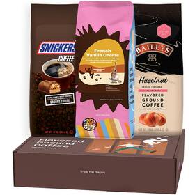 Perfect Samplers 810086998760 Flavored Ground Coffee Gift Box Variety Pack Snickers Bailey