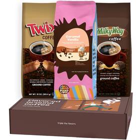 Perfect Samplers 810086998777 Flavored Ground Coffee Gift Box Variety Pack Milky Way Twix