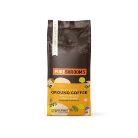 Pureshrooms 753625455396 Focus And Create Mushroom Coffee Ground Arabica Blend With Organic Lions Man