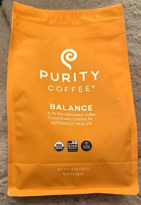 Purity Coffee 850005169208 Balance 2/3 Decaf Medium Roast Ground 12oz Bag Exp 2/26 New