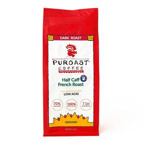 Cominhkg052480 Puroast Coffee Low Acid Ground Half Caff French Roast Dark Certified