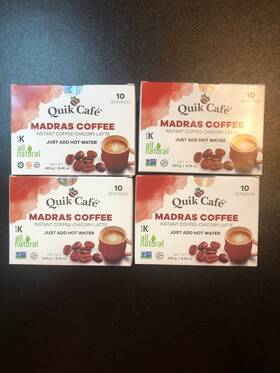 Quik Tea 855664004105 Cafe Madras Coffee Instant Chicory 10 Count Pack Of 4