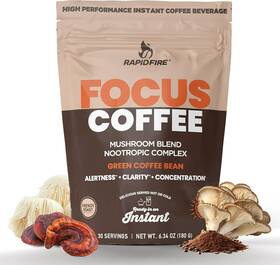 N14257 Rapid Fire Focus Coffee Mushroom Blend Nootropic Complex 6.34 Oz