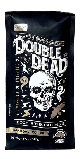 Ravens Brew Coffee 696596107942 Raven S - Double Dead Dark Roast Naturally High Caffeine Ground
