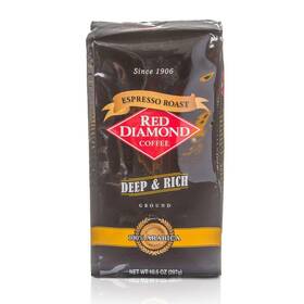 Red Diamond 070242133545 Ground Coffee Dark Espresso Roast Arabica Beans Deep And Rich