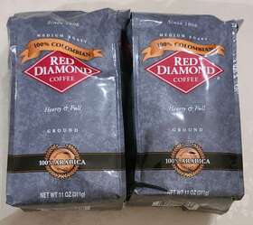 Red Diamond 099934230267 2 Pack Ground Coffee 100% Colombian Medium Roast Arabica Beans 11oz