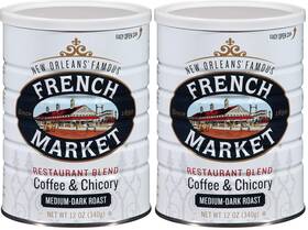 Reily Foods 445039425432 French Market Coffee And Chicory Dark Roast Ground 12 Ounce Can