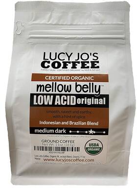 Roastery 313112119172 Organic Mellow Belly Low Acid Coffee Ground Coffe 11oz