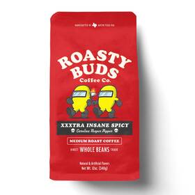 Roasty Buds Coffee Co. 850067415039 Xxxtra Spicy Carolina Reaper Premium Arabica Whole Beans
