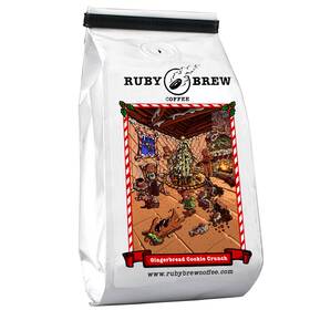 Gingerbreadcrunch-8oz Ruby Brew Coffee Ground 8 Oz Gingerbread Cookie Crunch Cinnamon Ginger Flavor Medium Roast