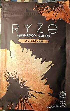 2028 Ryze 850031261730 Mushroom Coffee Organic Drink Mix 30 Servings Bright And Smooth Bb 01/2028