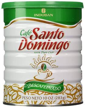Santo Domingo 748325002018 Decaffeinated Coffee 10 Ounce Can