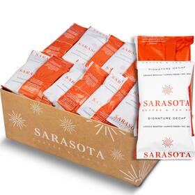 Sarasota Coffee & Tea Co. 760354810631 Ground Decaf Dark Roast Low Acid Mold Free Pouches Decaffeinated B