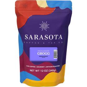 Sarasota Coffee & Tea Co. 850080915264 Highlander Grogg Ground 12oz Butterscotch Caramel Vanilla Flavored C