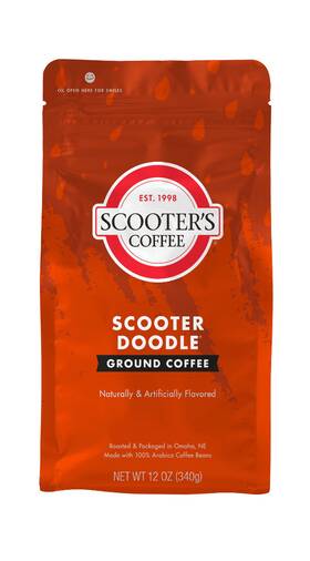 Scooters Coffee 851855005180 Ground Coffee- Scooter Doodle Flavor -12oz Bag