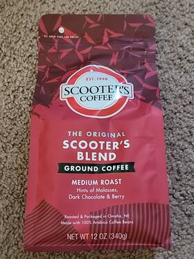 Siamty0usasp12431 Scooters Coffee The Original Blend Medium Roast Ground 12 0z