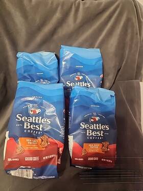 Seattles Best 705353132490 4 Bags Sea Salt Toffee Flavored Medium Roast Ground Coffee 11 Oz