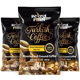 Secret Roast 198715483352 Ground Roasted Turkish Coffee 3.53 Ounce Pack Of 3