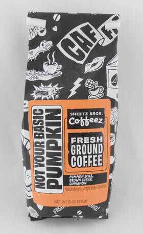 Sheetz Bros 759465007351 Coffeez Not Your Basic Pumpkin Fresh Ground Coffee 12oz Bag Aug 2026