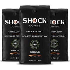 Shock 875410000335 Coffee Ground Strongest Natural 3 Lb Up To 50% More Caffeine