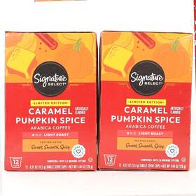 Signature Select 021130362189 Caramel Pumpkin Spice Light Roast 12 K-cups Bb 7/13/2026