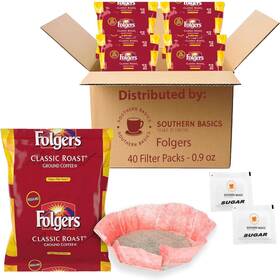 Southern Basics 850053594809 Ground Coffee Filter Packs For Folger Classic Roast Medium 40 Count T