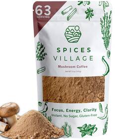 Spices Village 107 Mushroomcoffee 5oz Instant Mushroom Coffee Ground 5 Oz 63 Ounce Pack Of 1