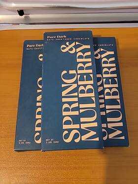 Mul47022 Spring & Mulberry 3 And Pure Dark Date Sweetened Chocolate Bb 06/2026