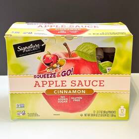 Squeeze&go 021130303199 Signature Select Apple Sauce Cinnamon 12 Ct
