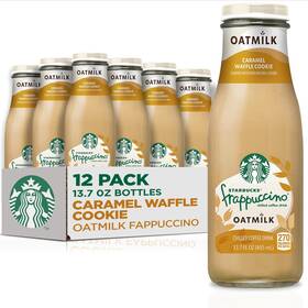 Starbucks 012000214431 Oatmilk Frappuccino Coffee Drink Caramel Waffle Cookie Oat Milk 13