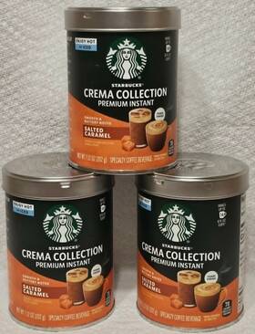 Starbucks 050000324804 Crema Collection Premium Instant Salted Caramel Flavor Coffee 3 Pack