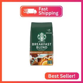10762111206258 Starbucks Ground Coffee Medium Roast Hot Or Iced Breakfast Blend 12 Oz