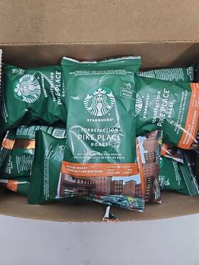 12411960 Starbucks Pike Place Medium Roast 100% Arabica Ground Coffee 18 Pack - 8/22/24