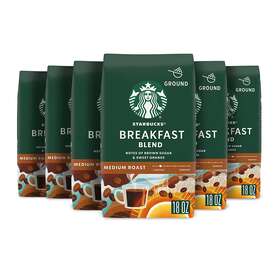 Starbucks 313018332385 Ground Coffee Medium Roast Breakfast Blend 100% Arabica 6 Bags