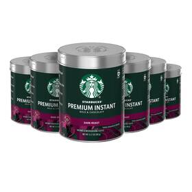 Starbucks 313050930921 Premium Instant Coffee Dark Roast 100% Arabica 3.17 Oz Pack Of 6 Jars