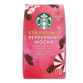 Starbucks 313108781796 Ground Coffee Peppermint Mocha 100% Arabica Holiday 1 Bag 17 Oz