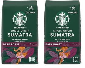 Starbucks 445004422404 Sumatra Dark Roast Ground Coffee 18 Ounce Pack Of 2